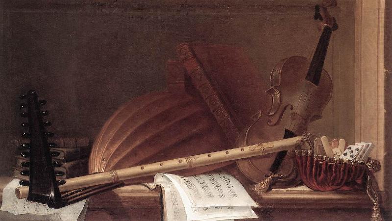 HUILLIOT, Pierre Nicolas Still-Life of Musical Instruments sf china oil painting image